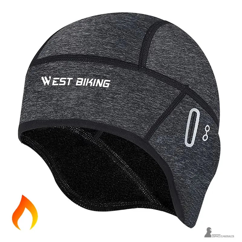 Grauer Helm-Fischerhut aus warmem und atmungsaktivem Stoff, ideal für das Radfahren im Winter, Espace Cagoules