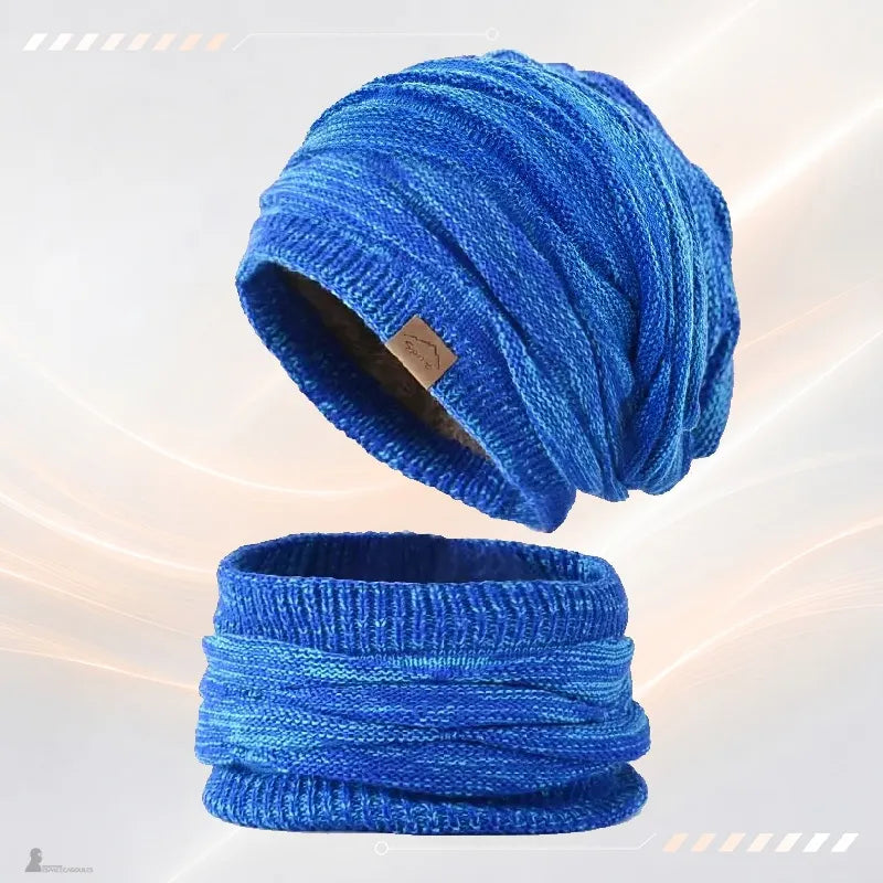 Bonnet cagoule 2 en 1 Duo bleu : bonnet et tour de cou assortis - Espace Cagoules