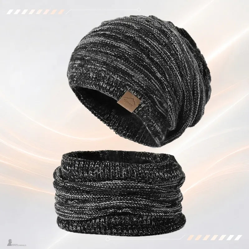 Bonnet cagoule 2 en 1 Duo noir : bonnet et tour de cou assortis - Espace Cagoules