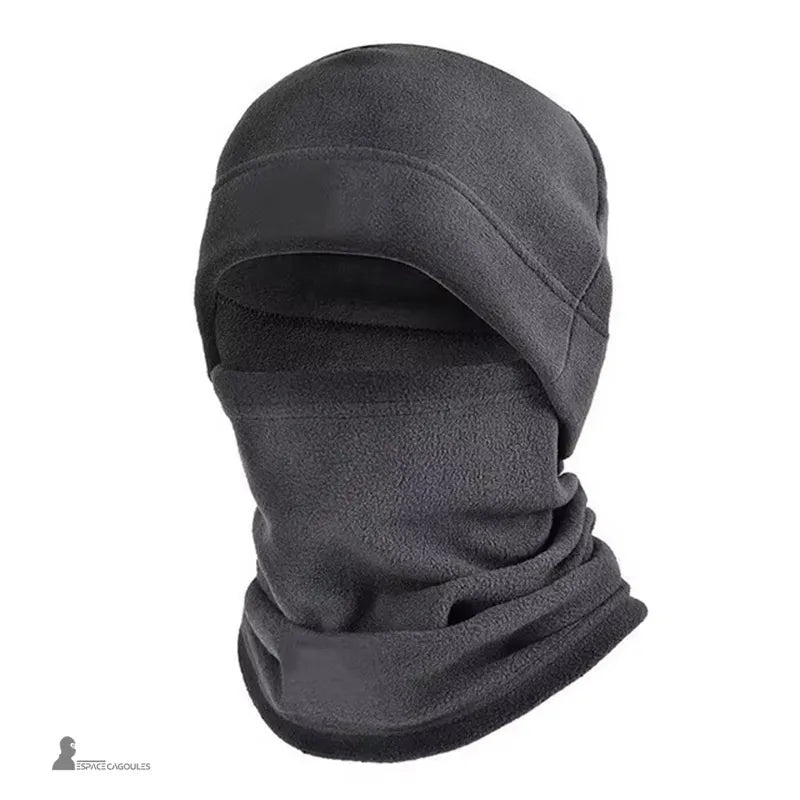 Bonnet cagoule en polaire grise douce couvrant la tête et le cou, protection thermique contre le froid hivernal Espace Cagoules