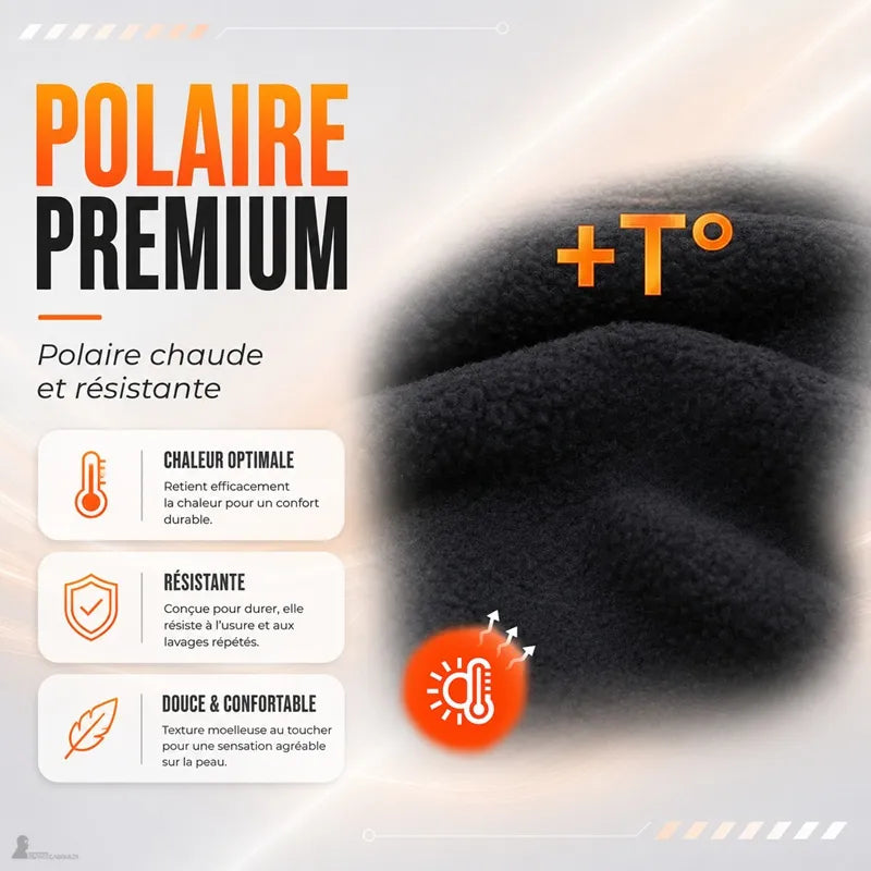Gros plan sur la doublure polaire noire du bonnet sous-casque moto pour la chaleur - Espace Cagoules