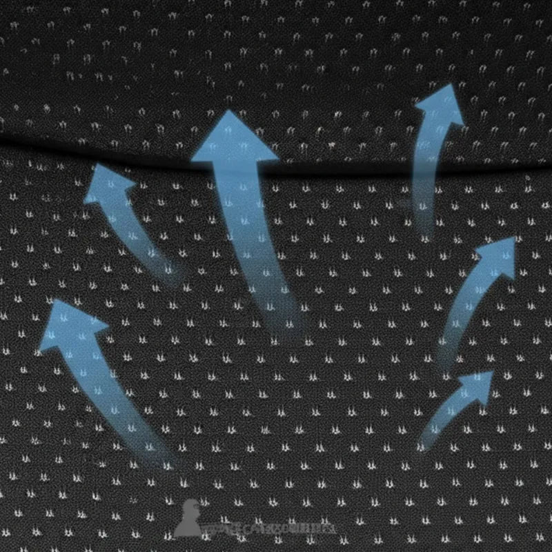 Bonnet sous Casque Vélo été noir gros plan sur maille respirante avec flèches indiquant la ventilation