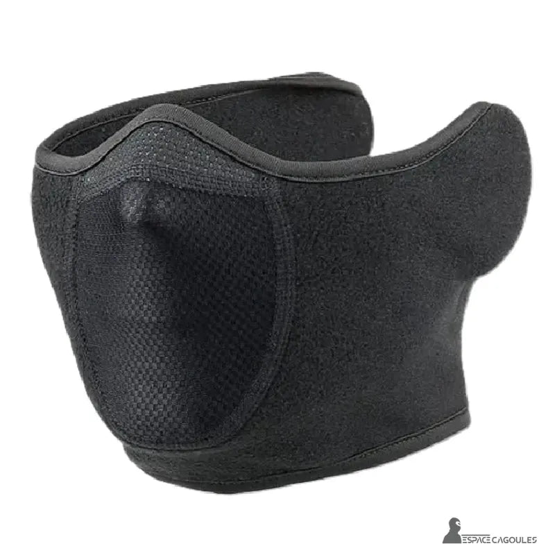 Cache cou cagoule femme noire en polaire avec panneau respirant avant en maille