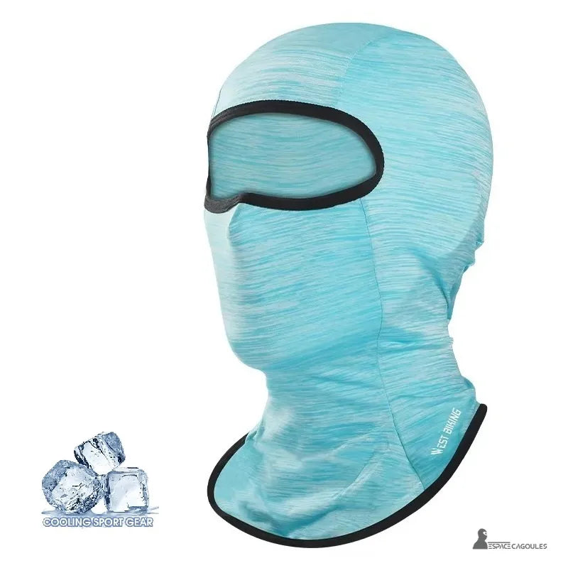 LÀtt blÄ anti-UV-balaclava i isigt siden, andningsbar balaclava med solskydd för utomhusaktiviteter