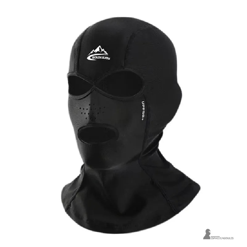 Cagoule anti UV UPF 50 + noire avec coutures visibles et ouverture pour les yeux et la bouche, protection solaire et respirabilité – Espace Cagoules