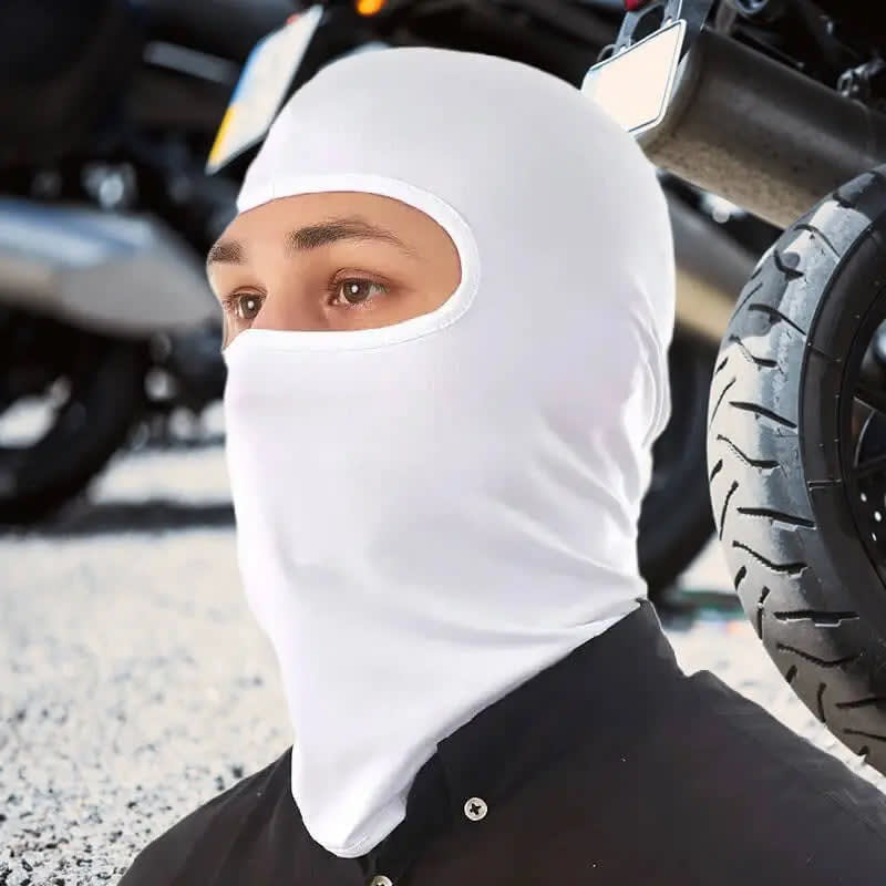 Weiße Motorrad Sturmhaube - RiderFit - www.espacecagoules.com