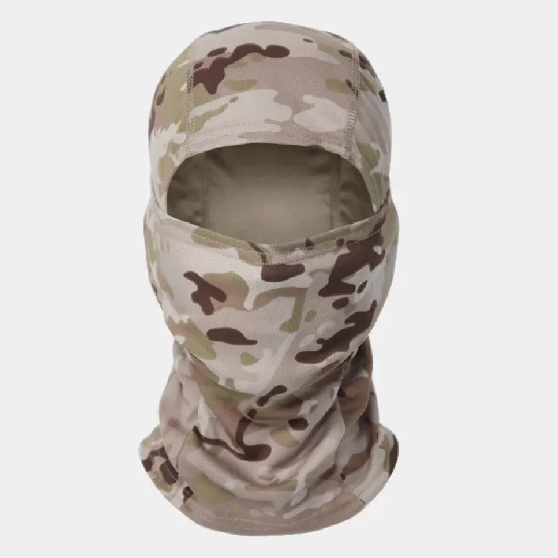 Light sand military camouflage balaclava, ideal for operations in dry and sunny terrain.