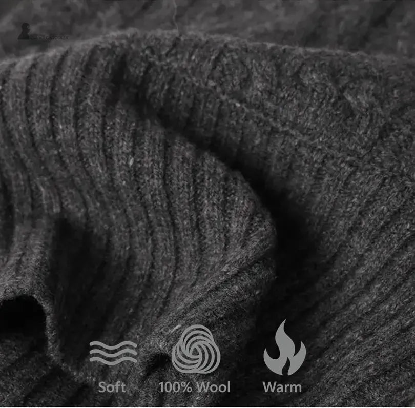 Balaclava Huva Ull NÀrbild Texturerad Varm Mjuk GrÄ Ull 100 procent ull