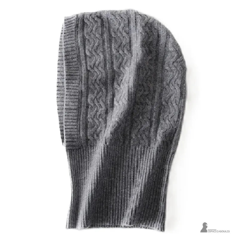 Balaclava Hood GrÄ ull lagt platt kabelstickad elegant varm
