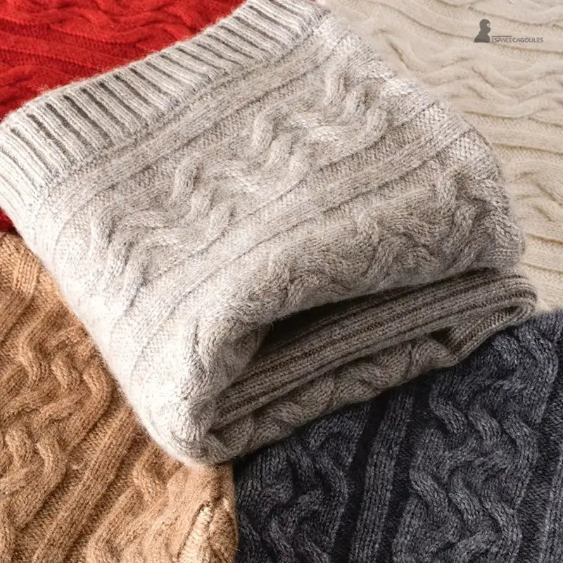 Balaclava Huva Ull flera fÀrgglada mönster tvinnad ull beige kamel grÄ röd svart