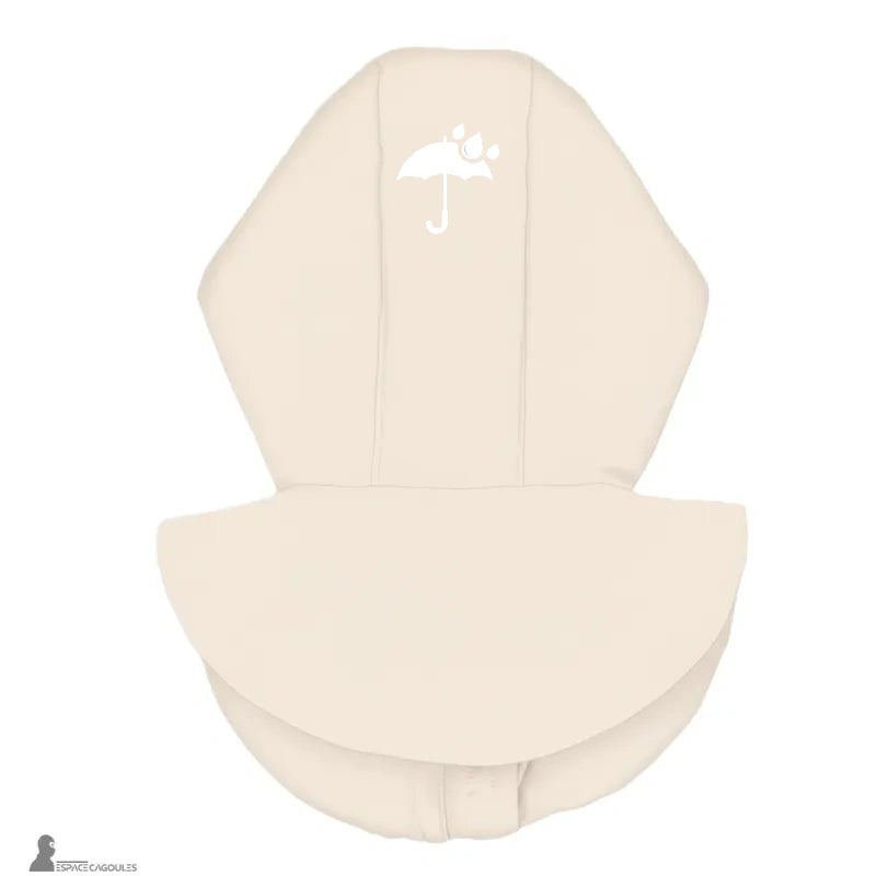 Cagoule capuche rembourrée en polyester, vue arrière à plat montrant la capuche structurée et la couverture de la nuque - Espace Cagoules