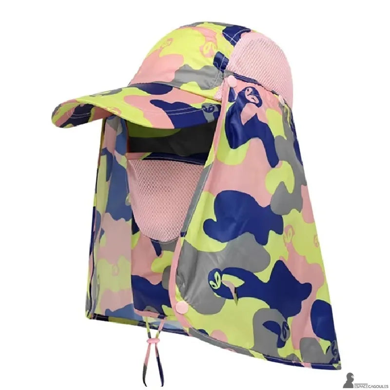 Cagoule casquette modulable bicolore protection faciale et rabats latéraux vue produit isolé - Espace Cagoules