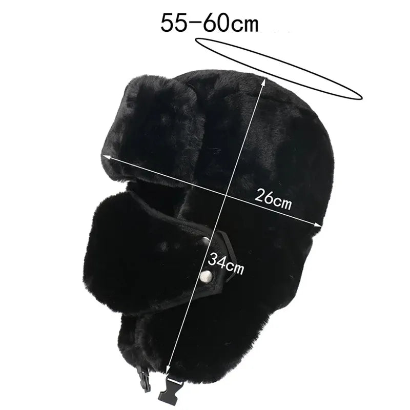 Black chapka hood with dimensions of 26 cm and 34 cm, side view in studio to illustrate the product measurements - Cagoules Space.