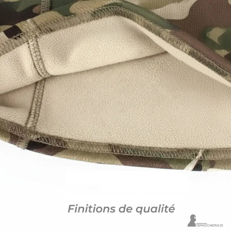 Cagoule de chasse polaire camouflage avec finitions de qualité et doublure polaire chaude