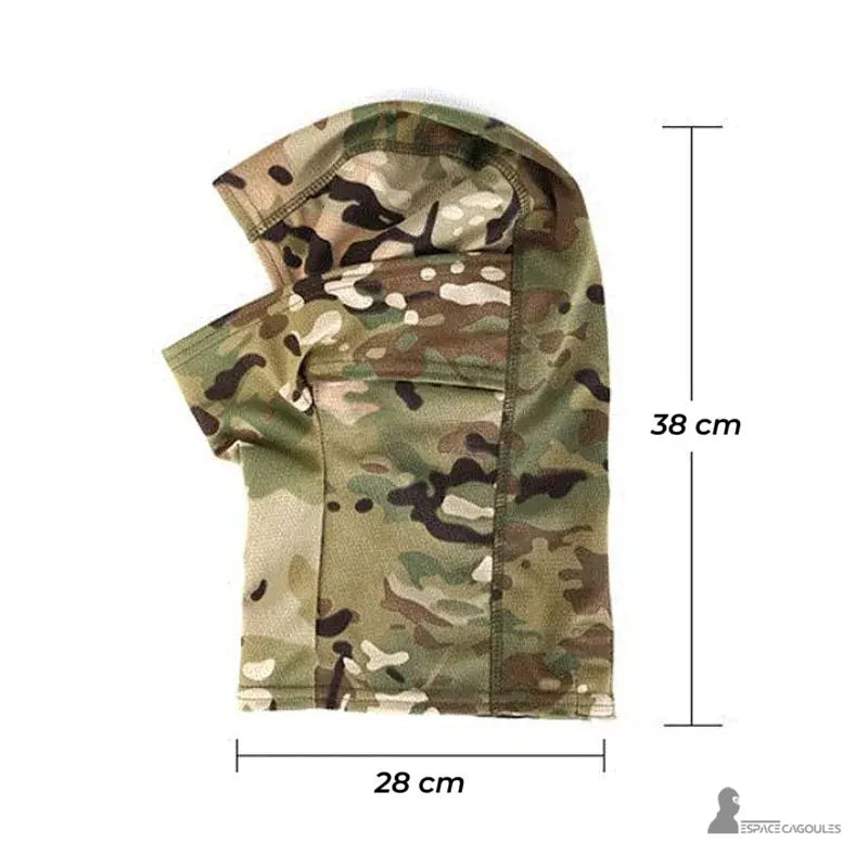 Cagoule de chasse polaire camouflage dimensions 38 cm hauteur et 28 cm largeur