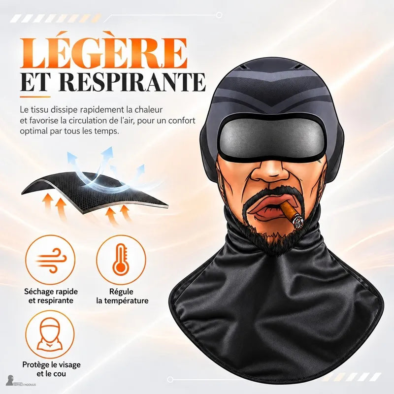 Cagoule drôle Comik légère et respirante à motif homme au cigare, avec schéma de circulation de l'air - Espace Cagoules