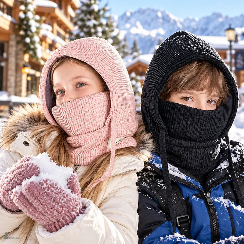 Cagoule Polaire Hiver Enfant 1-5 Ans - Bonnet Et Cache-cou Intégré, Chaud, Doux, Pour Ski, Jeux Neige, Cadeau - 9