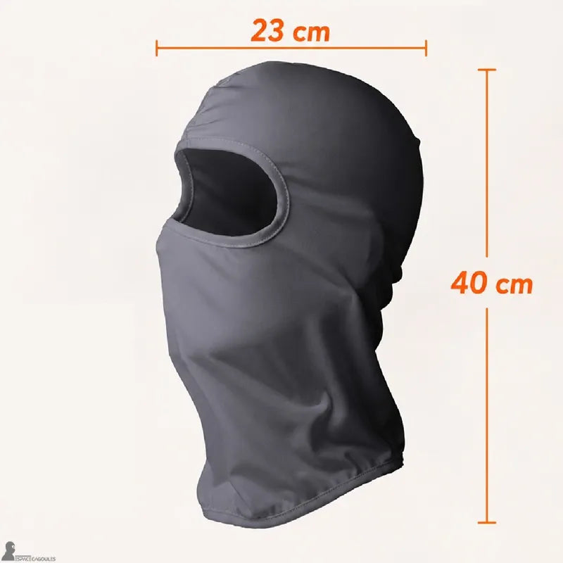 Dimensions de la cagoule fine moto 23 cm de large sur 40 cm de haut - Espace Cagoules