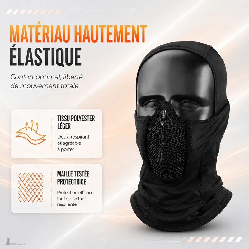 Tissu extensible de la cagoule grillagée airsoft FacialShield pour un ajustement souple - Espace Cagoules