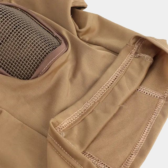 Khaki Airsoft Mesh Huva - FacialShield - www.espacecagoules.com