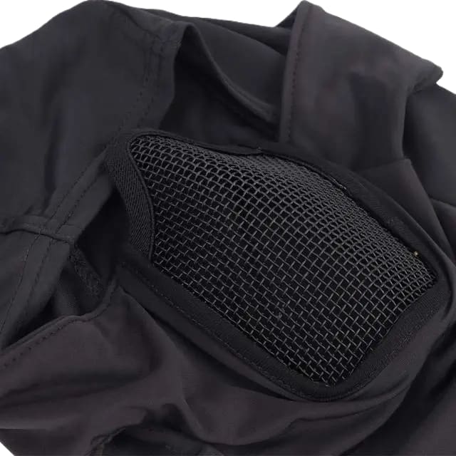 Black Airsoft Mesh Hood - FacialShield - www.espacecagoules.com
