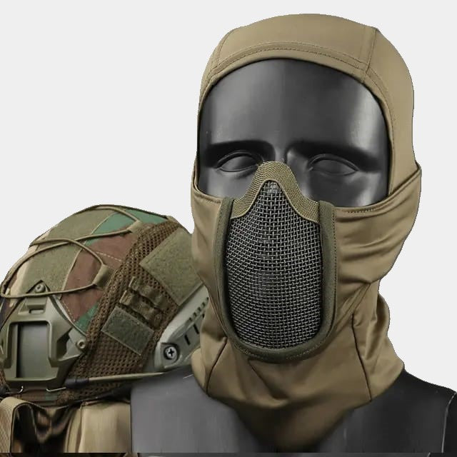Oliv Airsoft Mesh Huva - FacialShield - www.espacecagoules.com