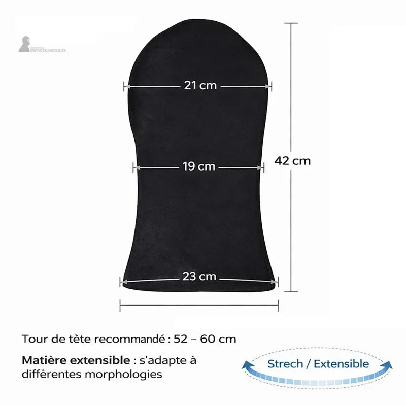 Technical diagram with dimensions of a full hood without a flat black hole - Hood Space