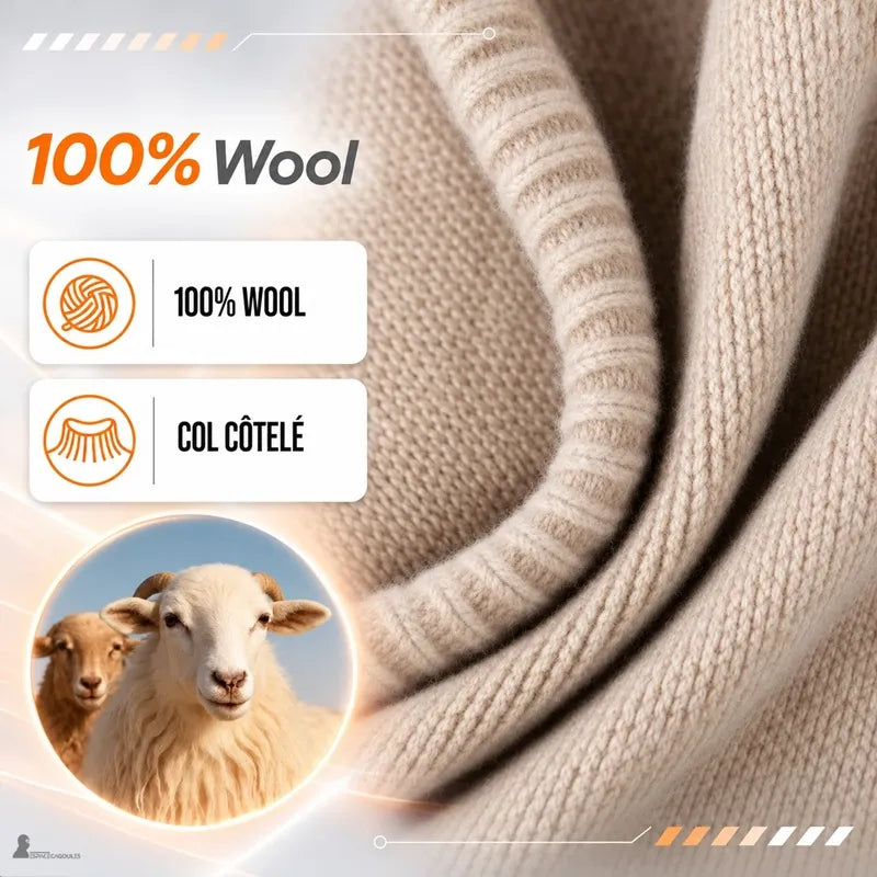 Wool balaclava visualizing soft and warm fluffy sheep, 100 percent wool outdoors - Cagoules Space
