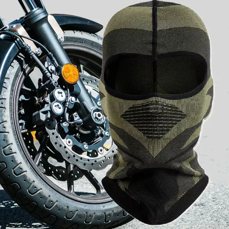StealthRider Tvåfärgad Motorcykel Balaclava - Svart och Grön - - www.espacecagoules.com