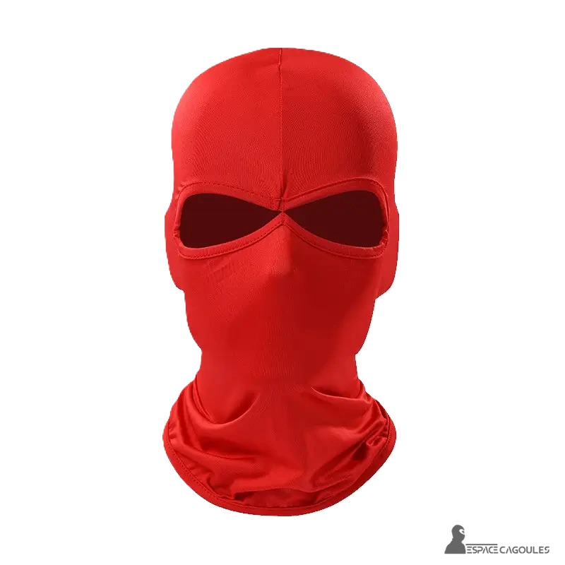 Full-length red owl motorcycle balaclava with eye opening