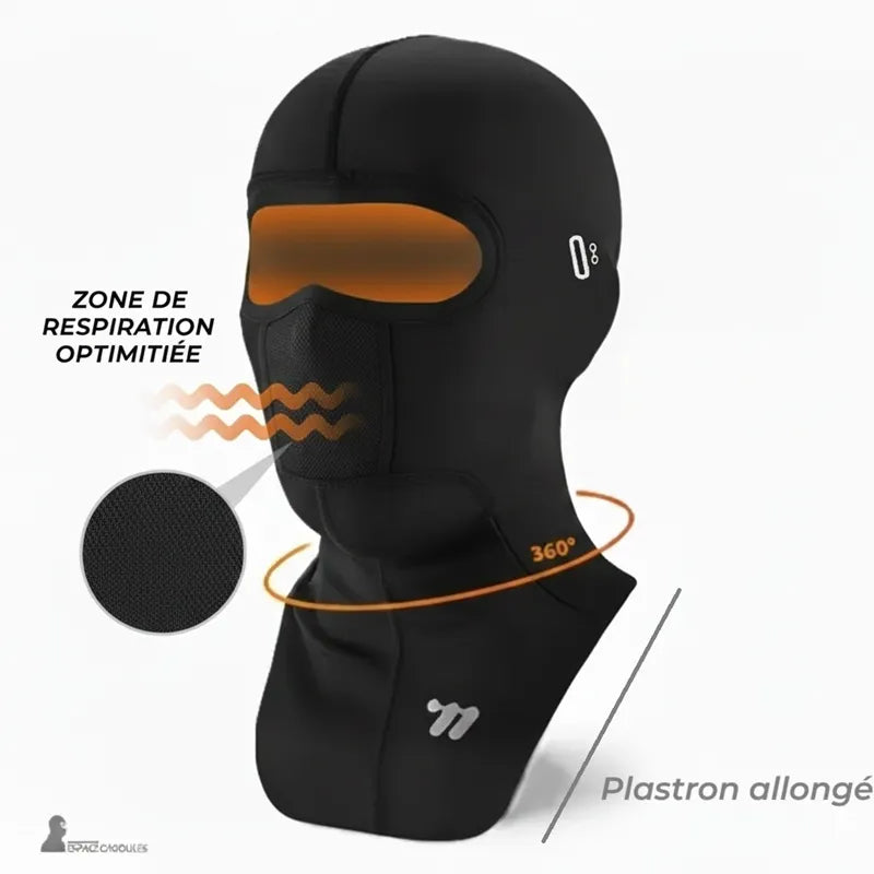 Balise alt
Cagoule moto hiver à plastron avec textile technique doublé polaire, forme intégrale couvrant le cou et le torse, vue de profil mettant en évidence le plastron allongé - Espace Cagoules