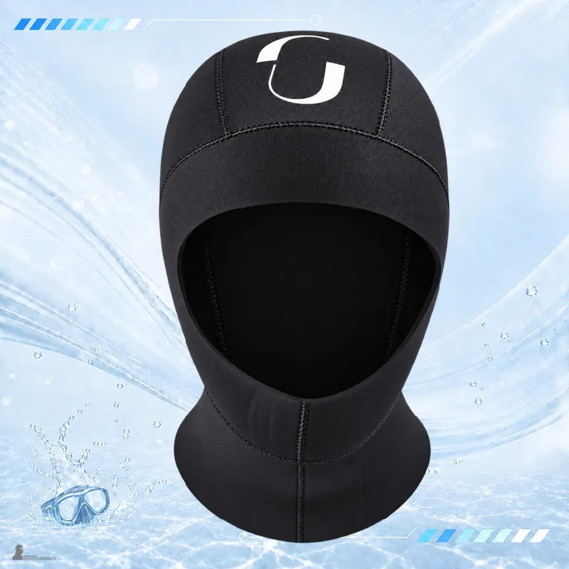 Cagoule néoprène H2OArmor vue de face, ouverture dégageant les yeux, le nez et la bouche - Espace Cagoules