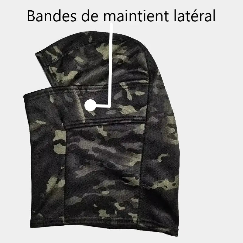 Cagoule-noire-vue patte maintient - Espace Cagoules
