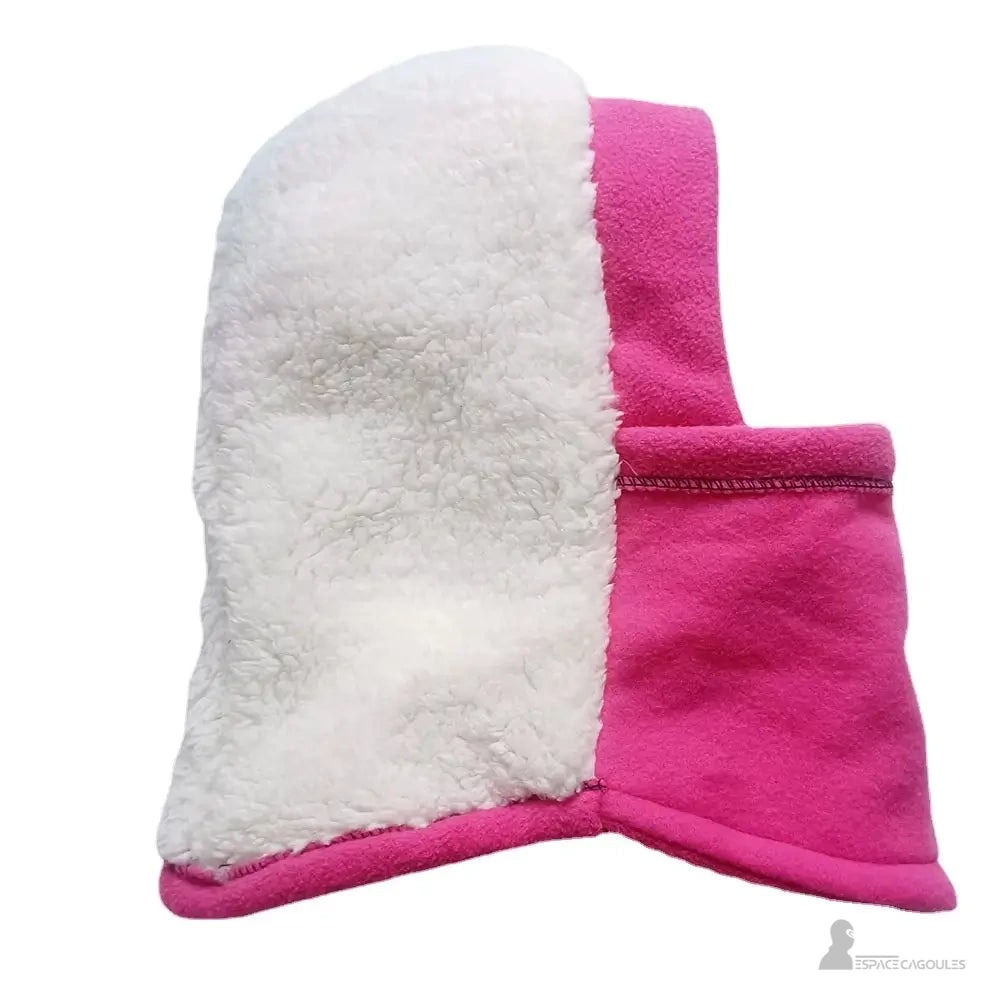 Intérieur en polaire blanche d’une Cagoule polaire enfant, doublure ultra chaude et moelleuse