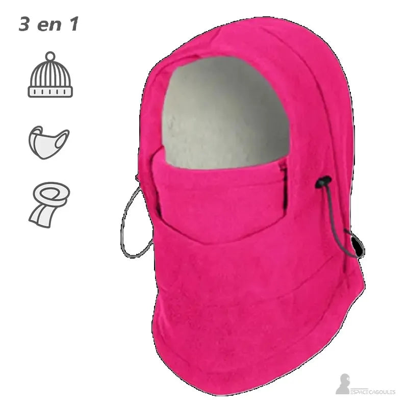Cagoule polaire enfant rose pour fille, chaude et douce, parfaite pour jouer dans la neige