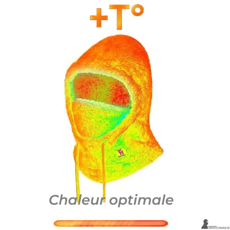 Cagoule polaire Femme vue thermique illustrant la rétention de chaleur et l’isolation optimale