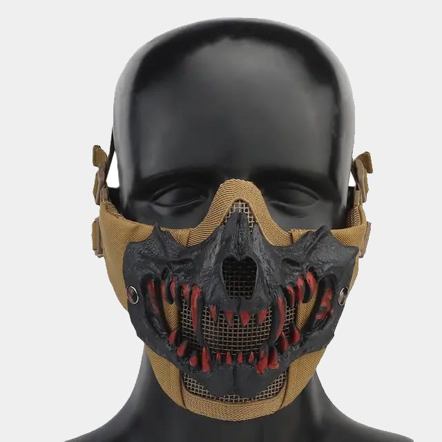 TAN Airsoft Protection Balaclava - FangHawk - www.espacecagoules.com