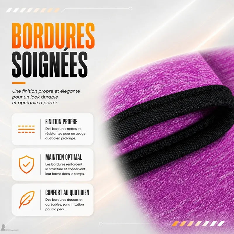 Bords surpiqués noirs de la cagoule ski enfant, finition douce et résistante au contact de la peau - Espace Cagoules