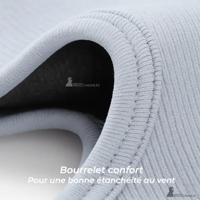 Cagoule ski femme zoom sur bourrelet confort gris garantissant etancheite au vent et protection optimale