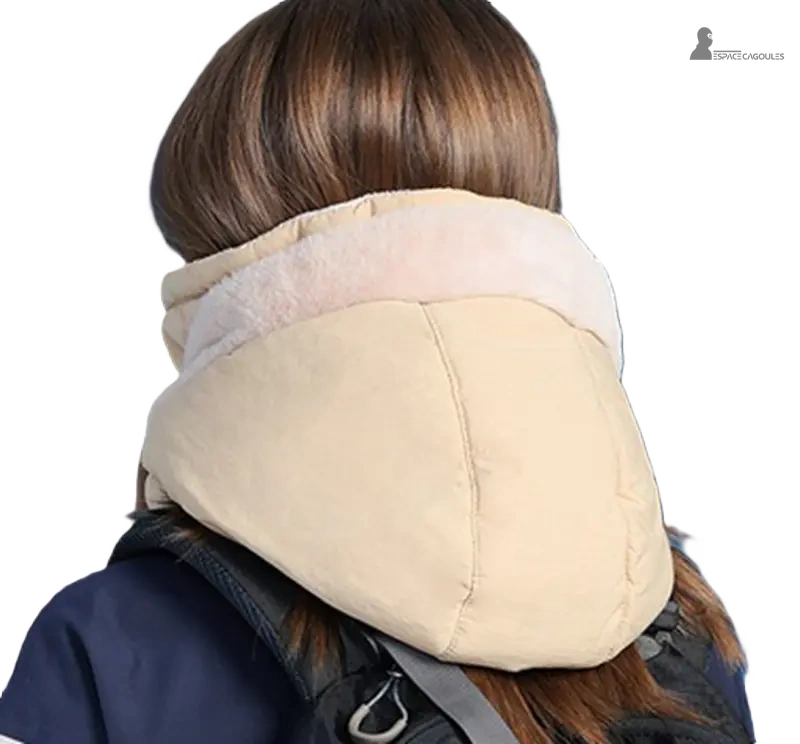 VattentĂ€t dambalaklava i beige baksida, vadderad huva och isolerande stĂ„krage â Espace Cagoules