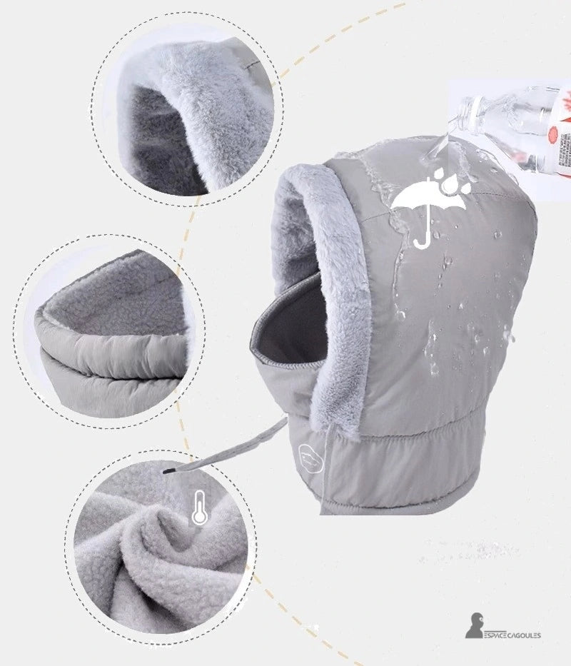 GrĂ„ vattentĂ€t dambalaklava med vattenavvisande tyg och vattentĂ€t demonstration, idealisk mot snö och regn â Espace Cagoules