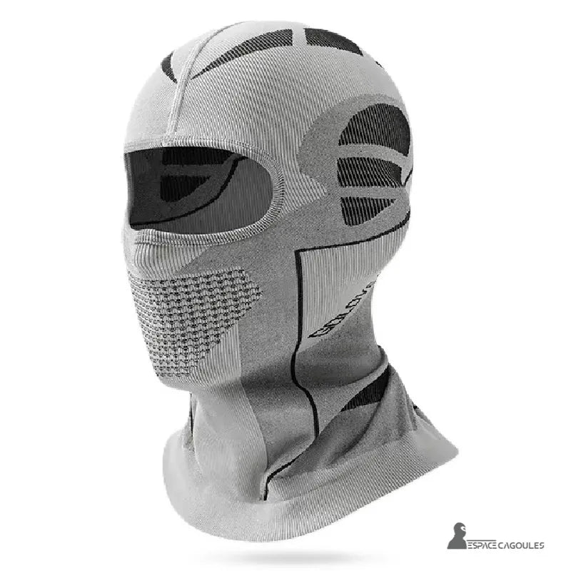 Graue Herren-Ski-Sturmhaube mit atmungsaktiven Zonen und ergonomischem Design für den Wintersport