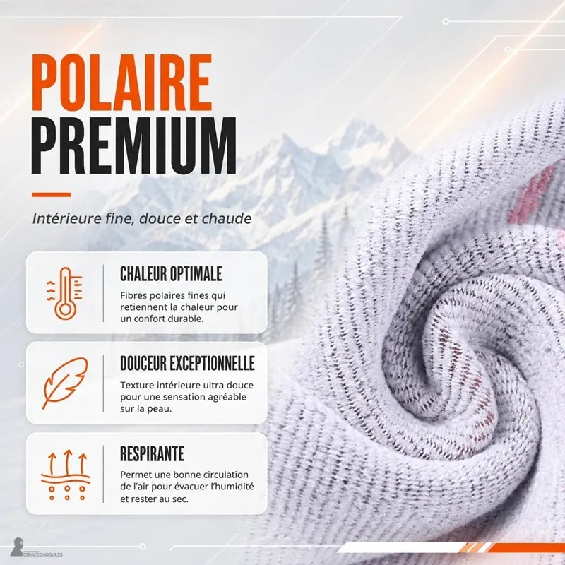 Gros plan sur la doublure polaire premium fine et douce de la cagoule de ski rose SnowRose - Espace Cagoules