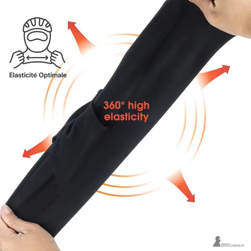 Cykelhjälmsbalaclava som illustrerar 360 graders elasticitet för en exakt och bekväm passform, Espace Cagoules.