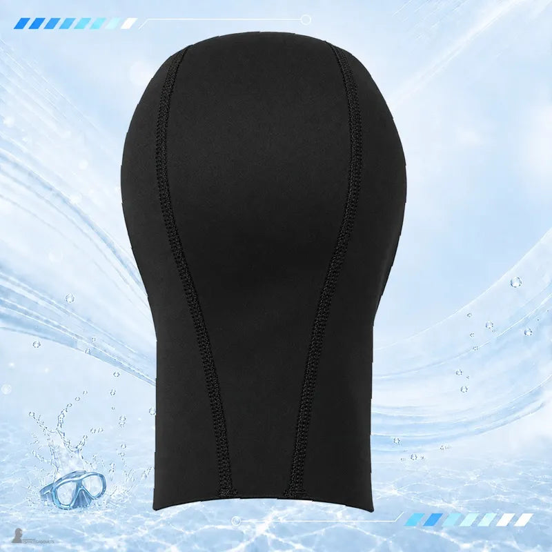 Dos de la cagoule surf 1mm néoprène avec bavette et coutures apparentes - Espace Cagoules