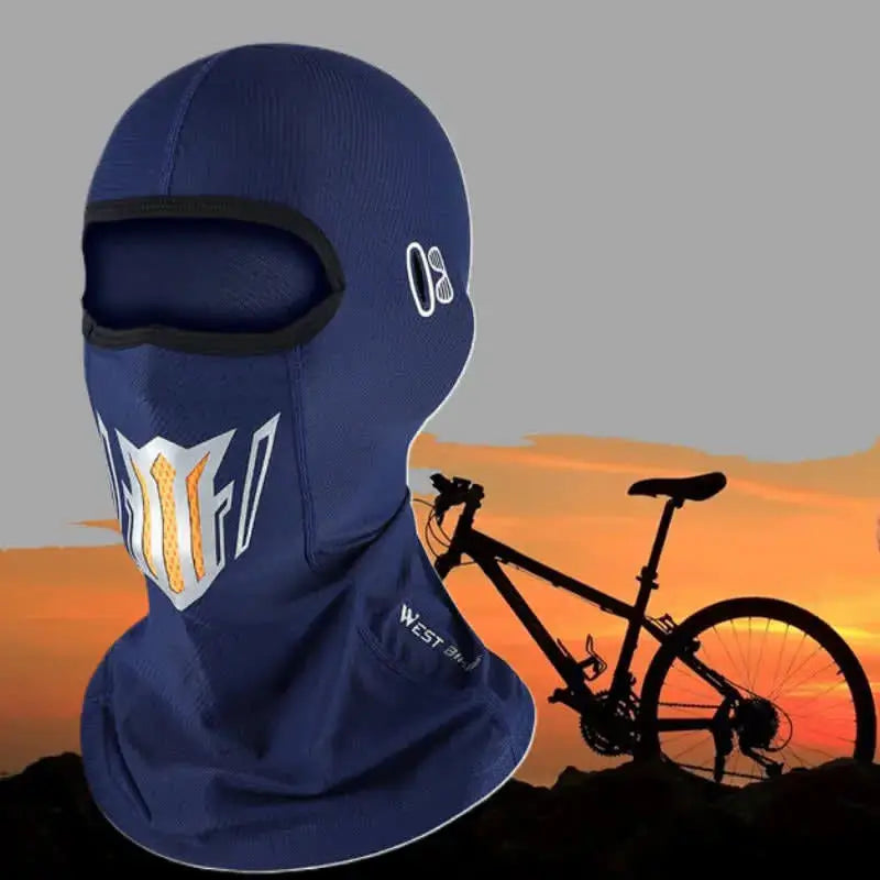 Cykelbalaclava för kvinnor, blå med reflekterande mönster, perfekt för sommaren