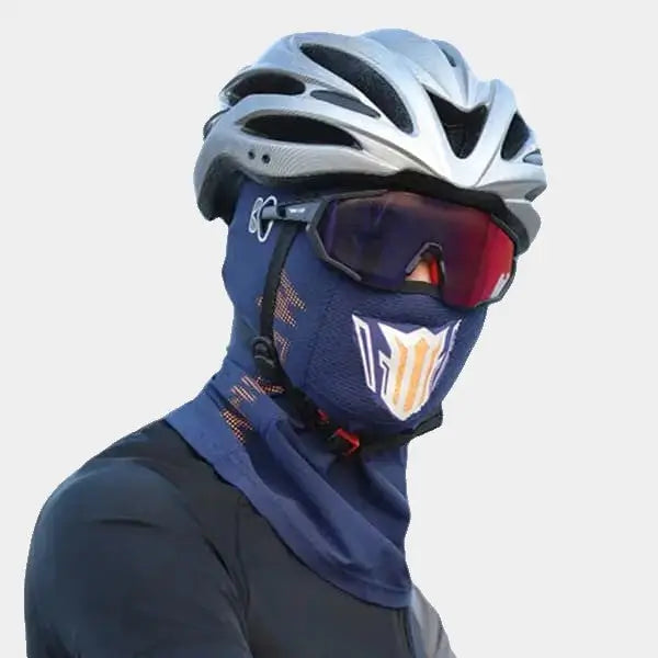 Blå cykelbalaclava för kvinnor, andningsbar och passform, perfekt för cykling