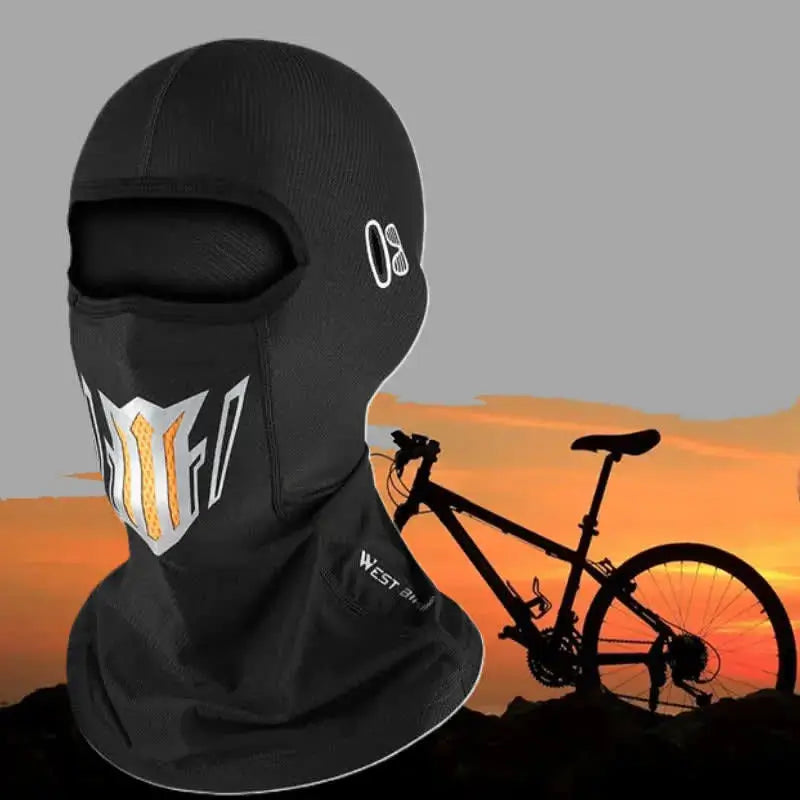 Cykelbalaclava för kvinnor, elegant svart med reflekterande mönster, perfekt för cykling