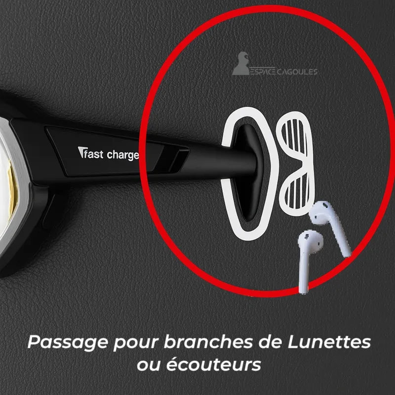 Cagoule vélo hiver avec ouverture latérale dédiée au passage des branches de lunettes ou écouteurs