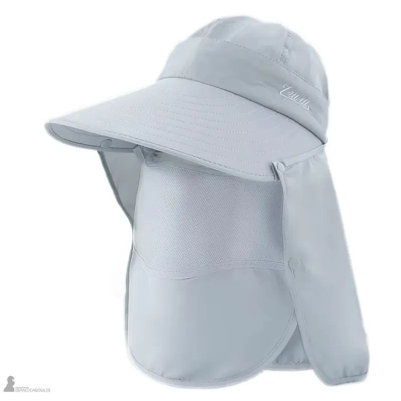 Light gray saharan cap with visor and neck protection - Espace Cagoules